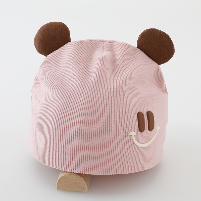 キッズ帽子 くまみみスマイル赤ちゃんニット帽