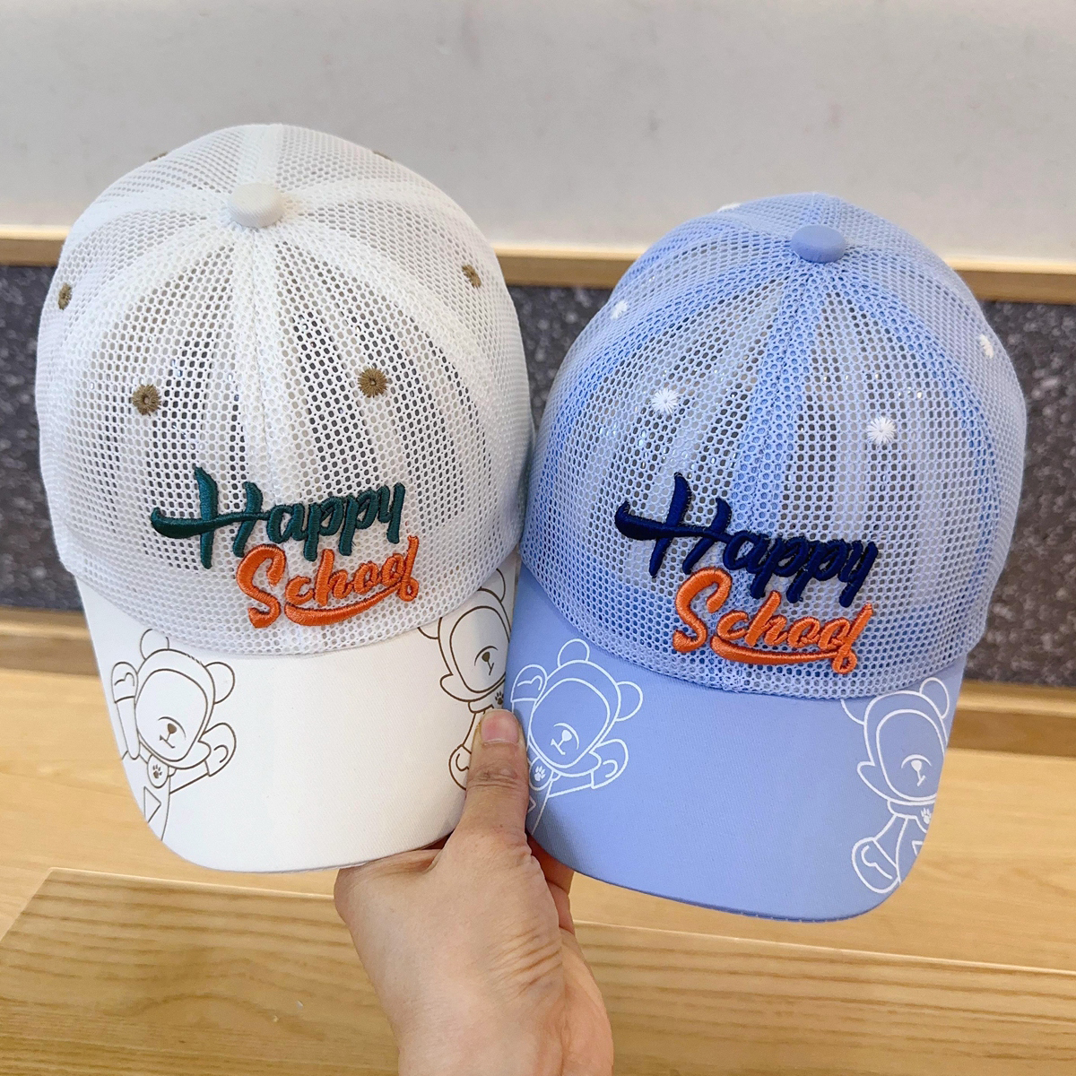 キッズ帽子 Happy school メッシュキャップ