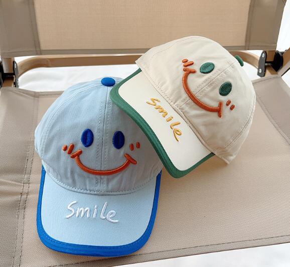 キッズ帽子 SMILE つば広帽子 日焼け対策に最適 