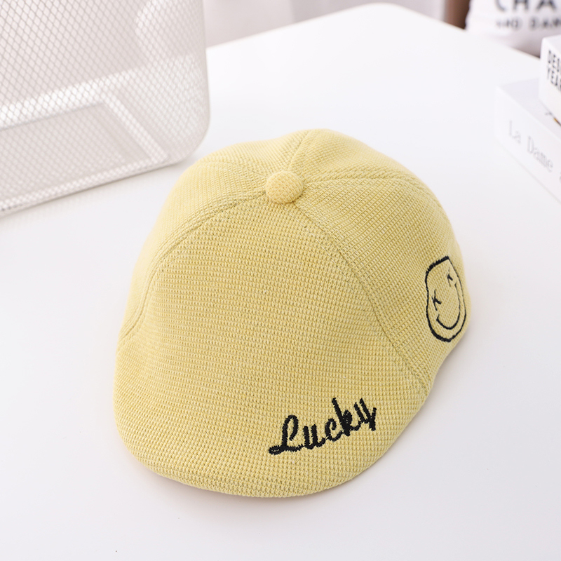 キッズ帽子 にこにこ刺繍入り あったかキッズキャスケット
