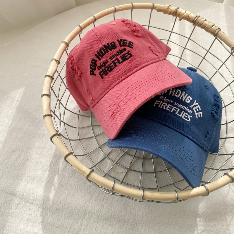 キッズ帽子 ヴィンテージ風 ダメージ加工キャップ