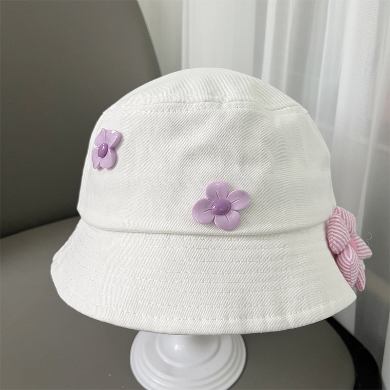 キッズ帽子 お花飾り付きやわらか帽子