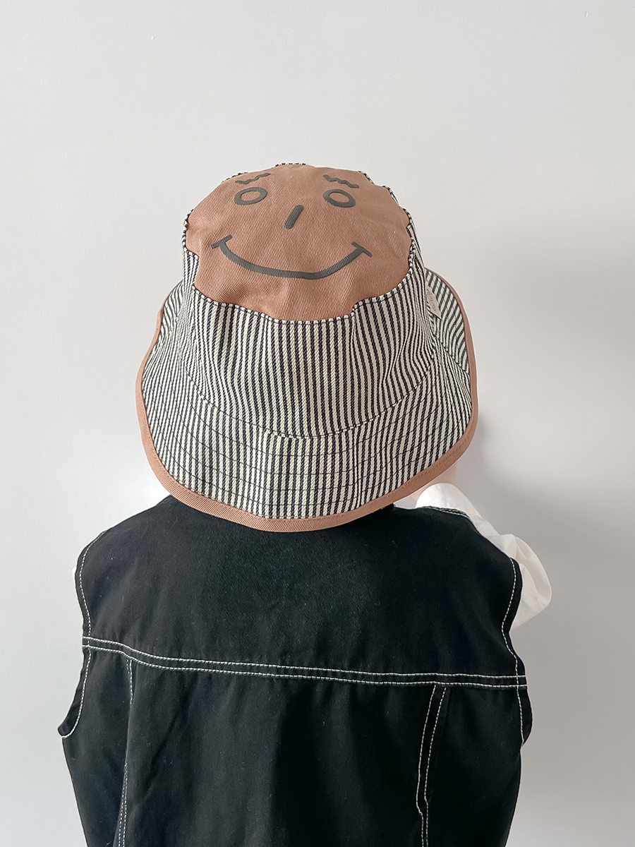 キッズ帽子 にこにこストライプバケットハット