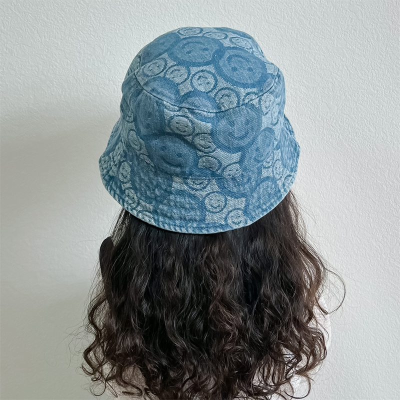 キッズ帽子 にこにこ模様のバケットハット