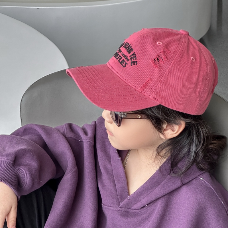 キッズ帽子 ヴィンテージ風 ダメージ加工キャップ
