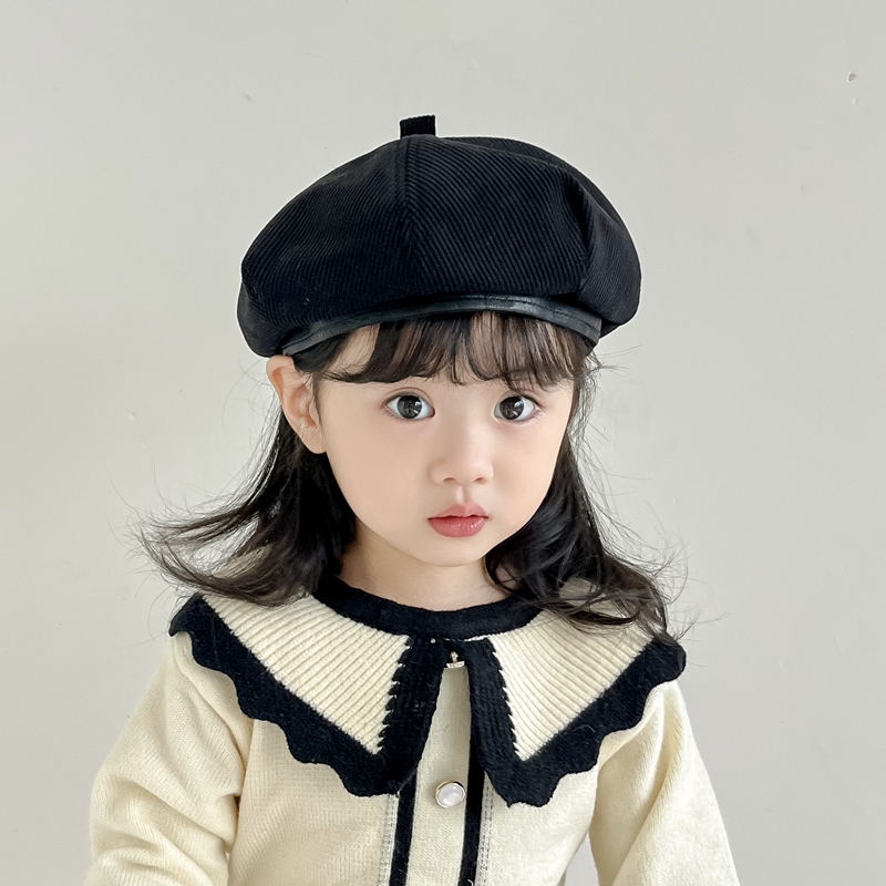 キッズ帽子 コーデュロイ素材のキッズベレー帽