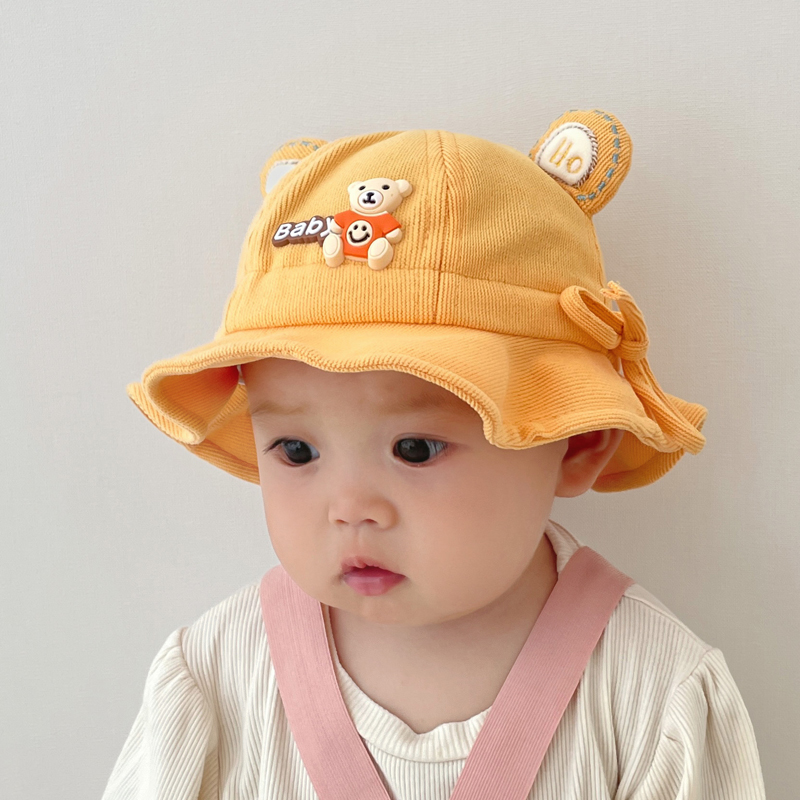 キッズ帽子 ふわふわ耳付きくまさんバケットハット