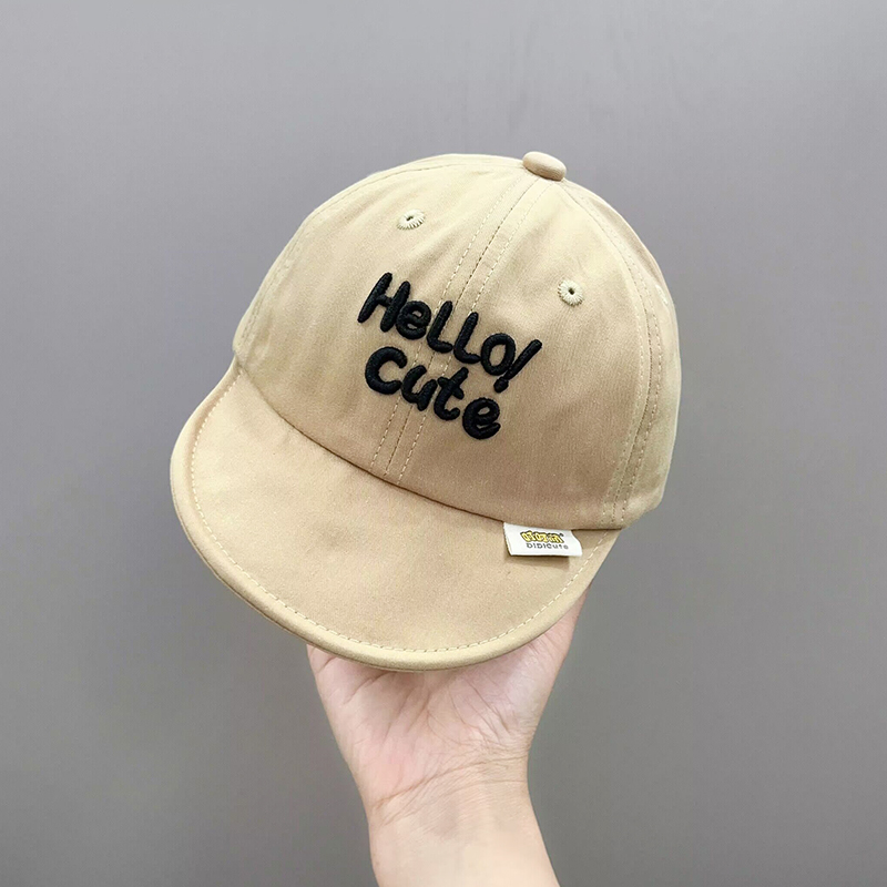 キッズ帽子 HELLO刺繍のやわらか帽子