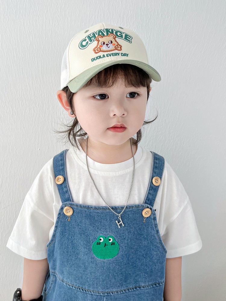 キッズ帽子 くまさん刺繍メッシュキャップ