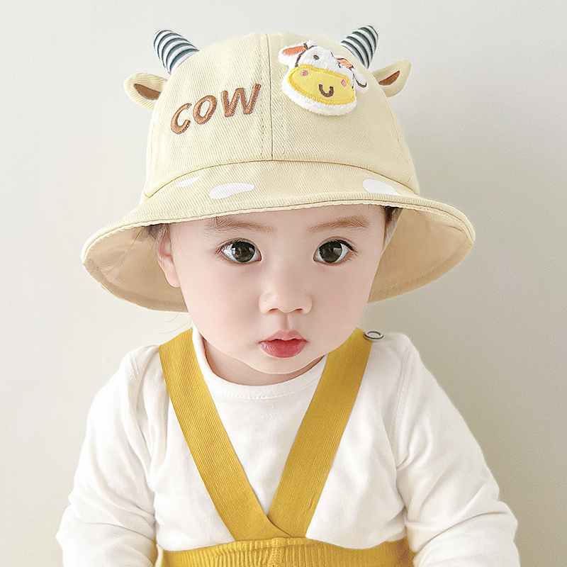 キッズ帽子 うし模様のかわいいベビー用バケットハット
