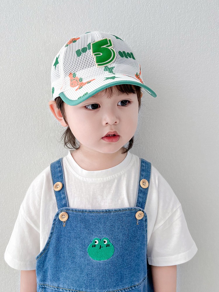 キッズ帽子 メッシュ数字アクセント キッズキャップ