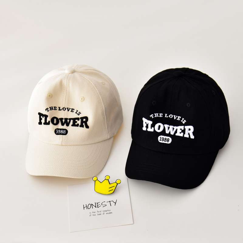 キッズ帽子 「FLOWER」英語入りキッズキャップ