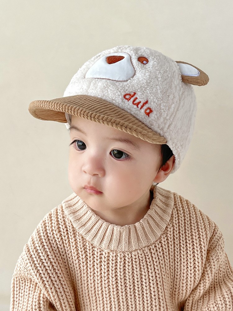 キッズ帽子 もこもこ くまさん なりきり ベビーキャップ