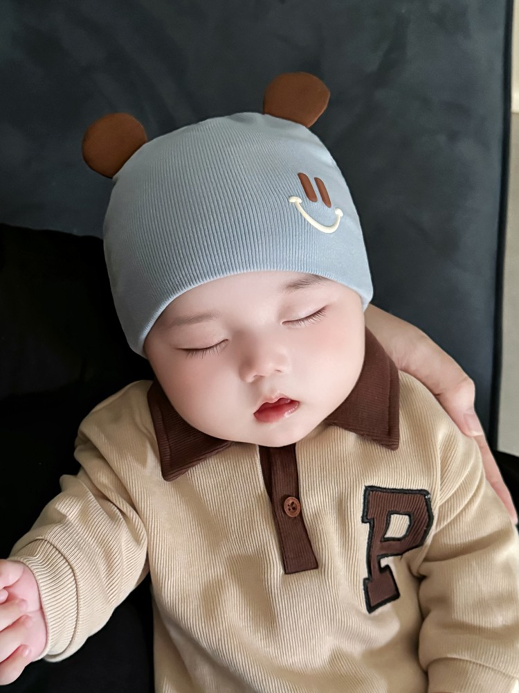 キッズ帽子 くまみみスマイル赤ちゃんニット帽