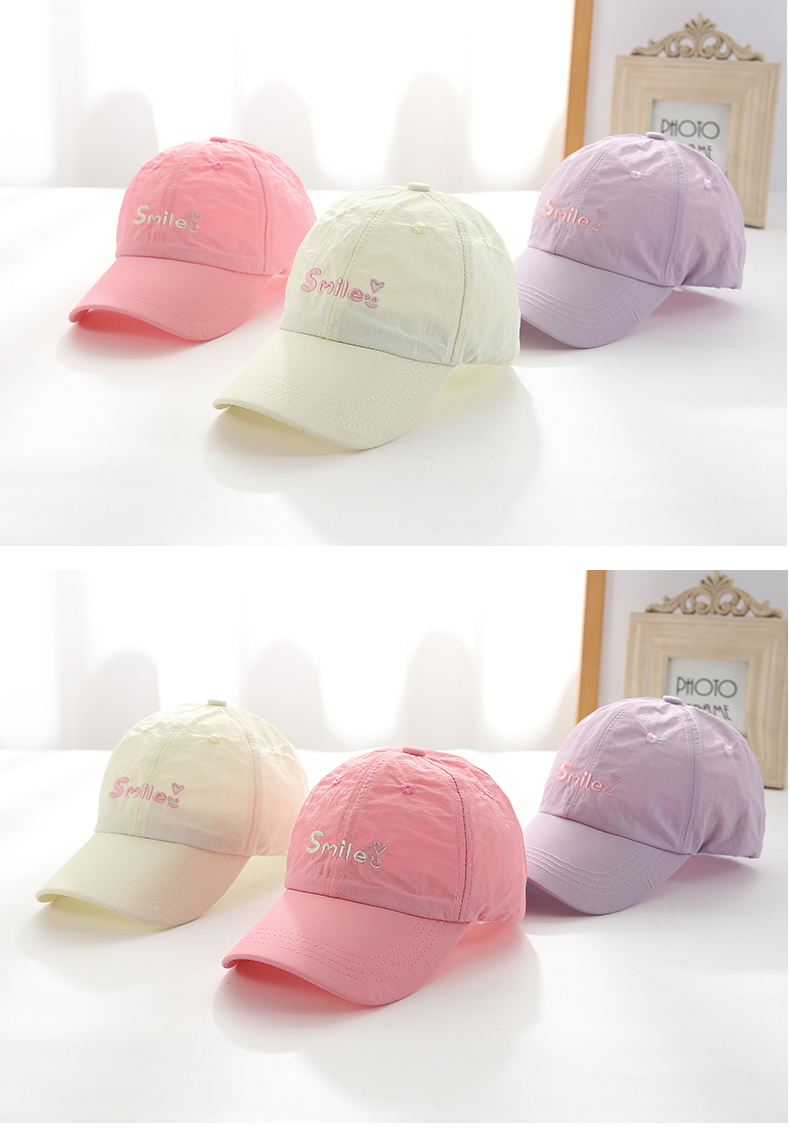 キッズ帽子 にこにこ笑顔刺繍キッズキャップ