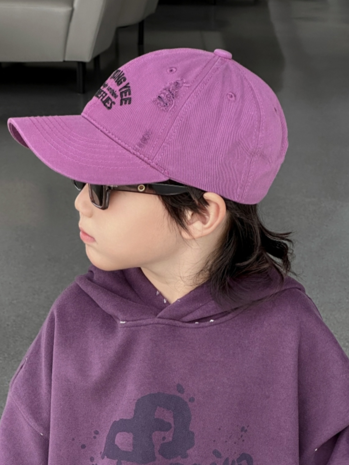 キッズ帽子 ヴィンテージ風 ダメージ加工キャップ