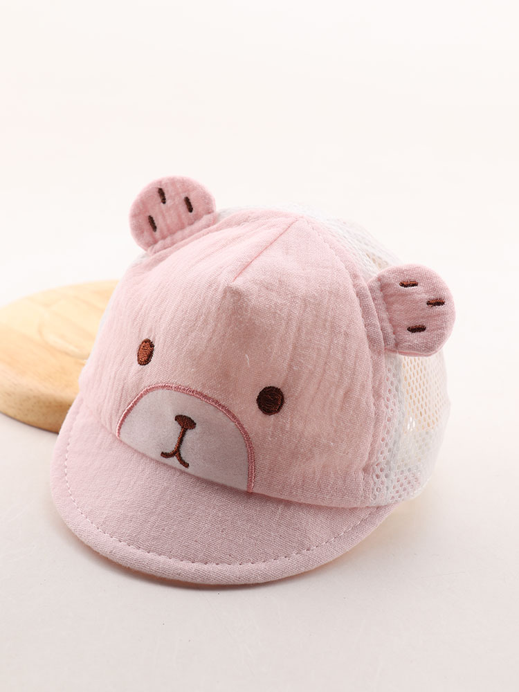 キッズ帽子 ふわもこくまさん耳付きベビーキャップ