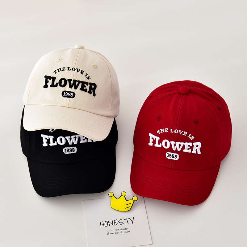 キッズ帽子 「FLOWER」英語入りキッズキャップ