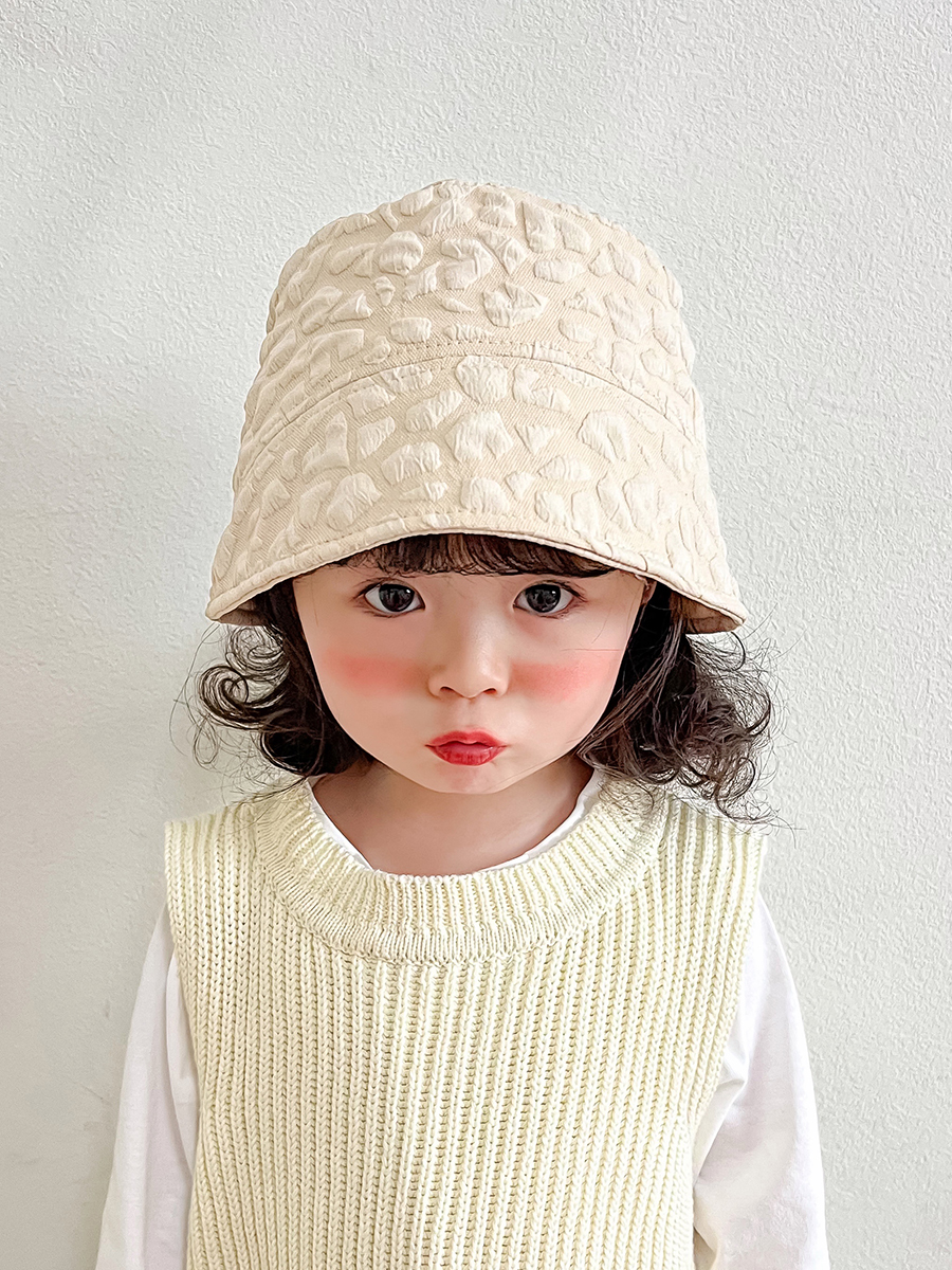 キッズ帽子 ふんわり模様のキッズバケットハット