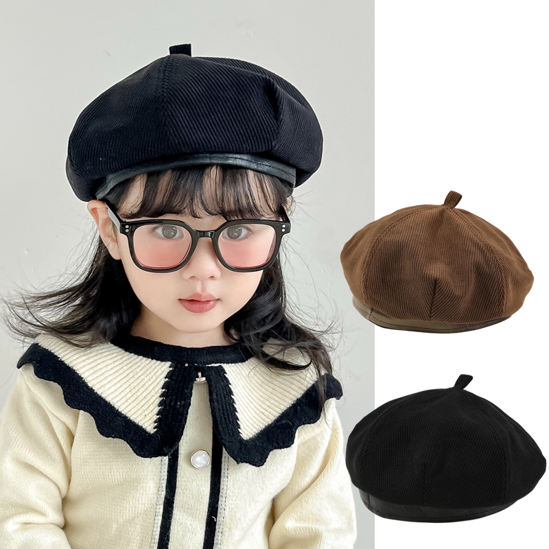 キッズ帽子 コーデュロイ素材のキッズベレー帽