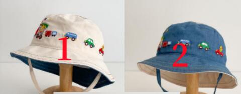 キッズ帽子 ベビー帽子 乗り物柄 可愛い子供用つば広帽　ベビーバケットハット