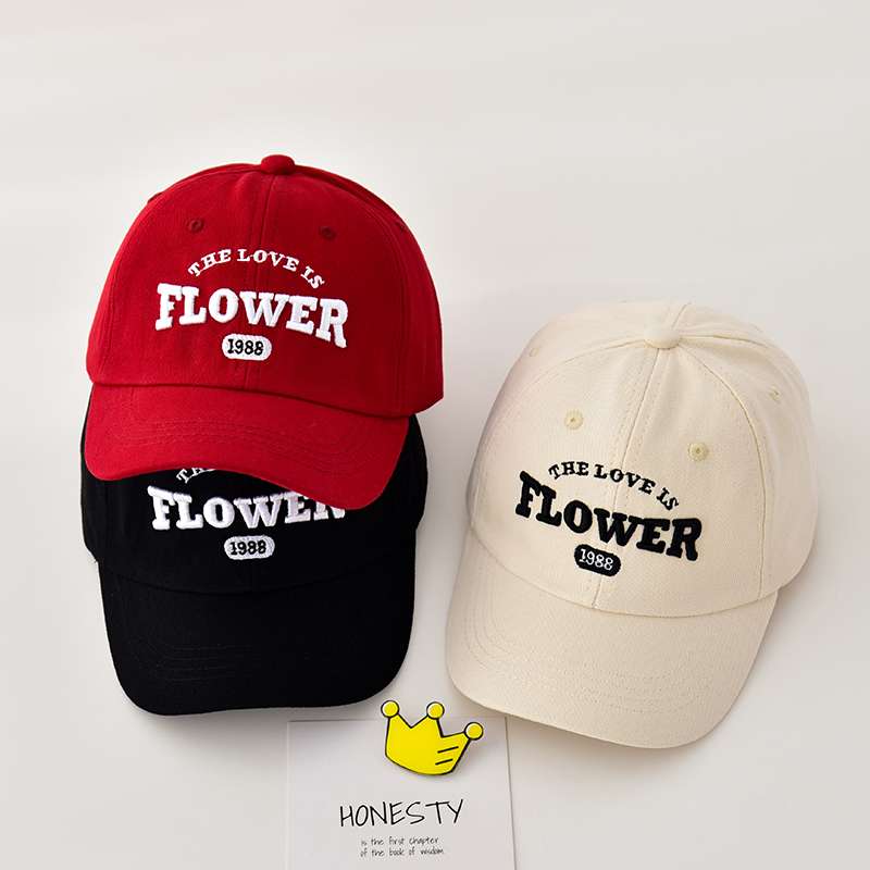 キッズ帽子 「FLOWER」英語入りキッズキャップ