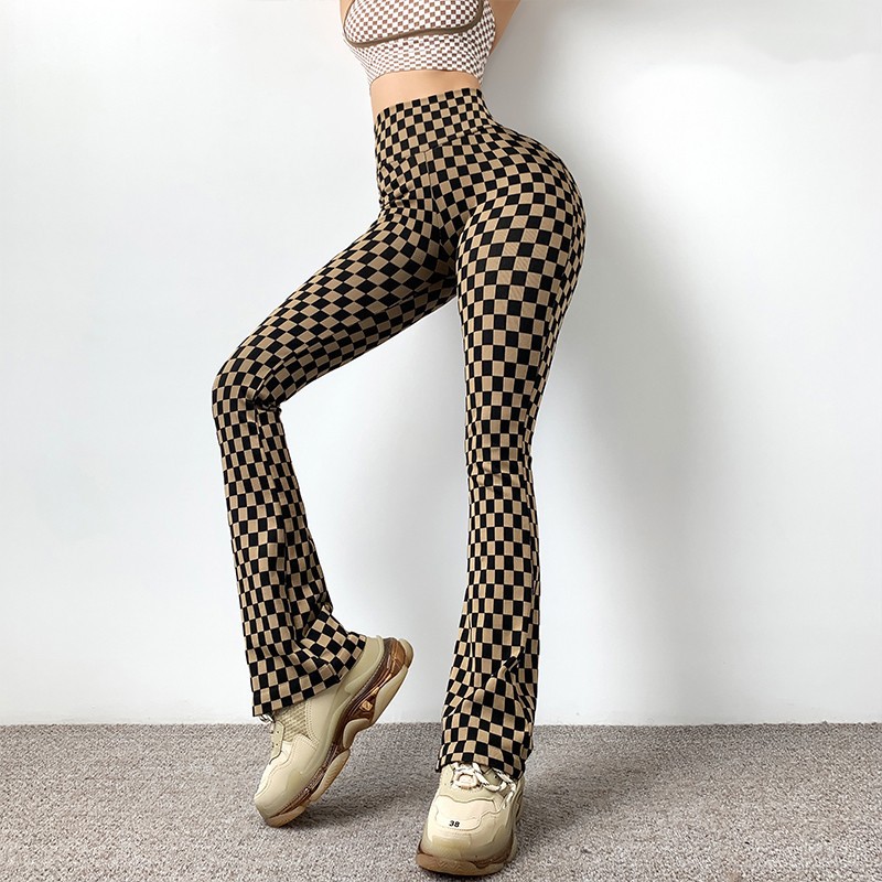 チェックパンツ スキニー 市松模様ストレッチ美脚パンツ