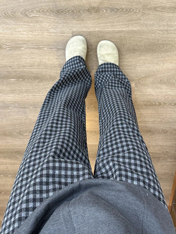 チェックパンツ 格子模様のリラックスパンツ