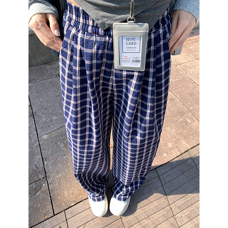チェックパンツ ゆったりワイドタータンパンツ