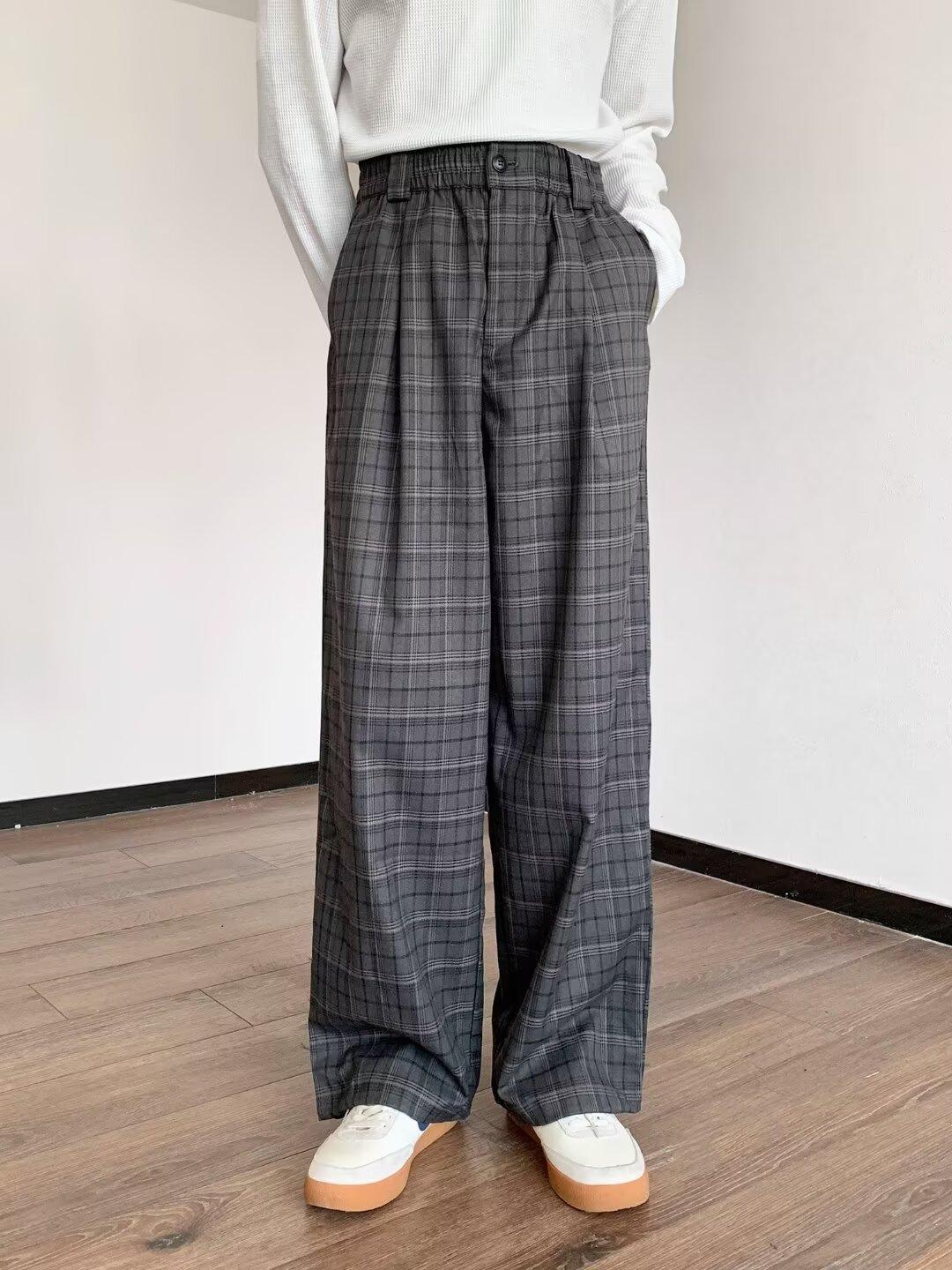 チェックパンツゆったりシルエット タータンチェックパンツ