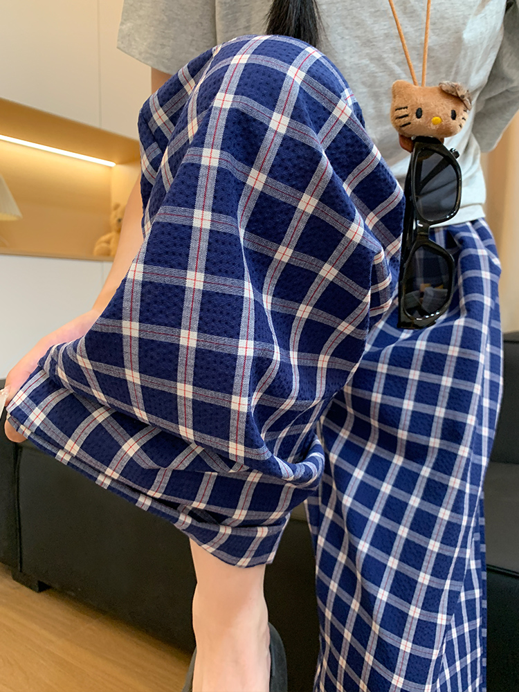チェックパンツ　ゆったりくつろぎパンツ