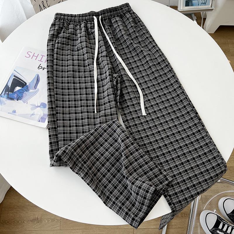 チェックパンツ シンプル チェック リラックスパンツ