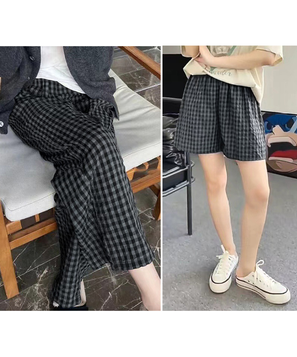 カラフルギンガムチェックパンツ 春夏 ショート・ロング
