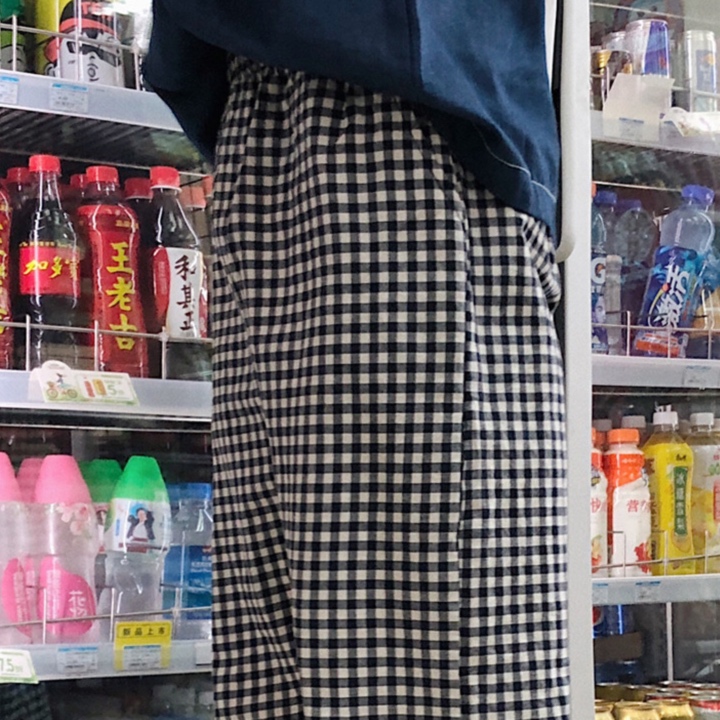 チェックパンツ ゆったりギンガムルームパンツ