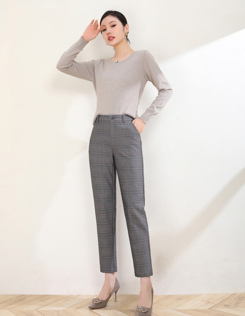 チェックパンツ グレー 上質感あふれる洗練チェック柄パンツ