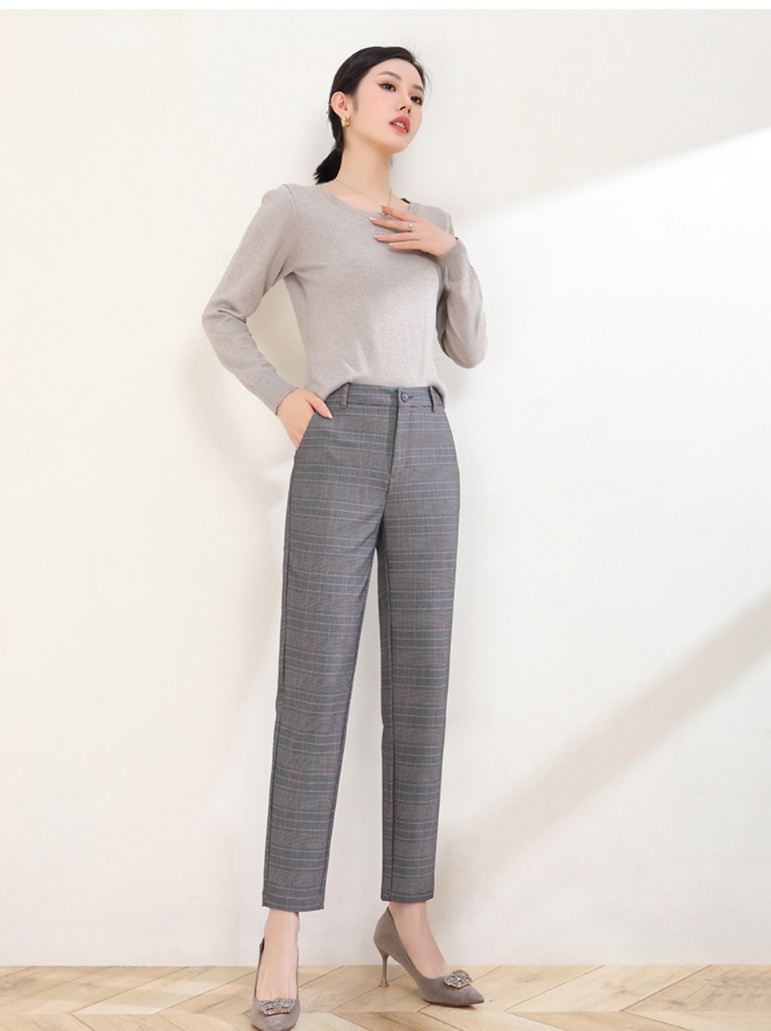 チェックパンツ グレー 上質感あふれる洗練チェック柄パンツ