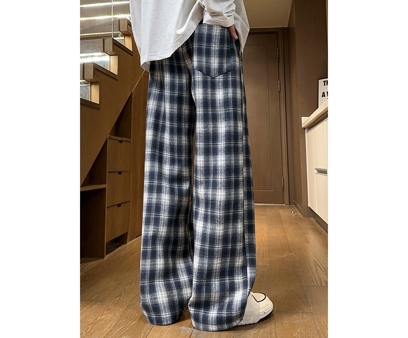 チェックパンツ ハッピーハート ワイドチェックパンツ