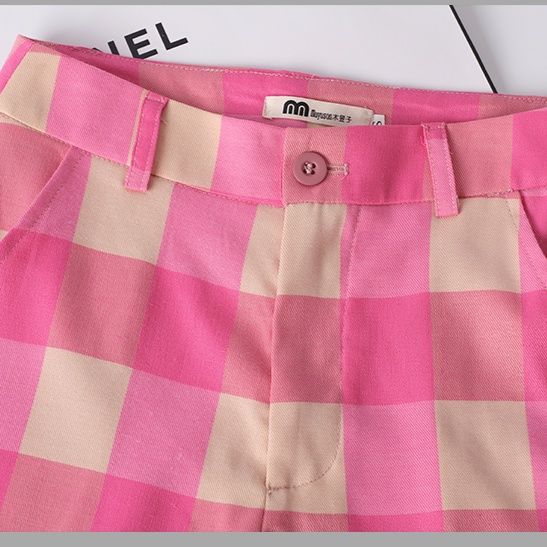 チェックパンツ チェックパンツ ゆったりワイドシルエットパンツ