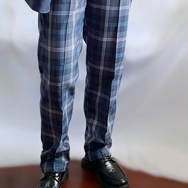 チェックパンツ チェックパンツ 古典格子の伝統美ストレートパンツ