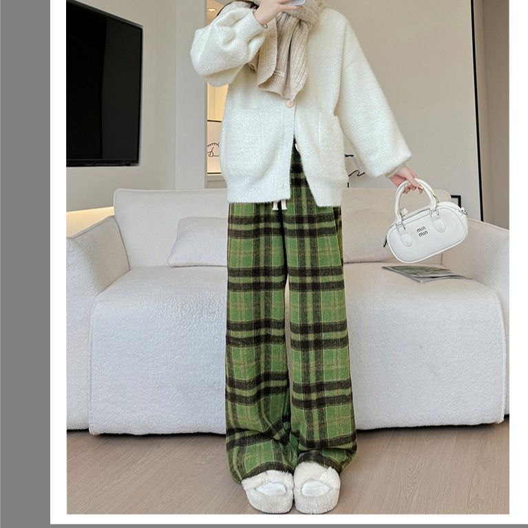 チェックパンツ チェックパンツ 森の息吹 あたたか格子柄パンツ