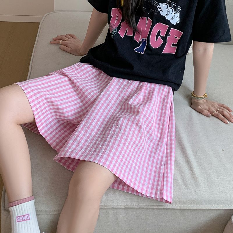 チェックパンツ 格子柄フレアスカート