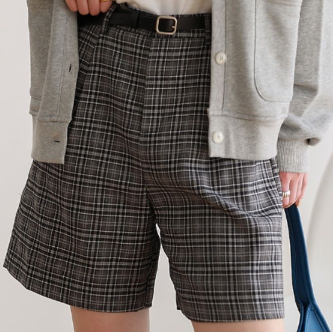 チェックパンツ クラシカルショートパンツ