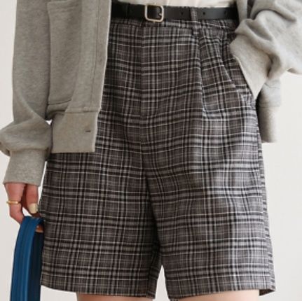 チェックパンツ クラシカルショートパンツ