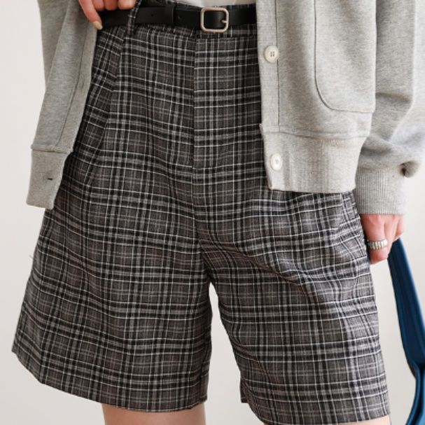 チェックパンツ クラシカルショートパンツ