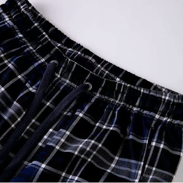 チェックパンツ クラシック格子柄テーパードパンツ