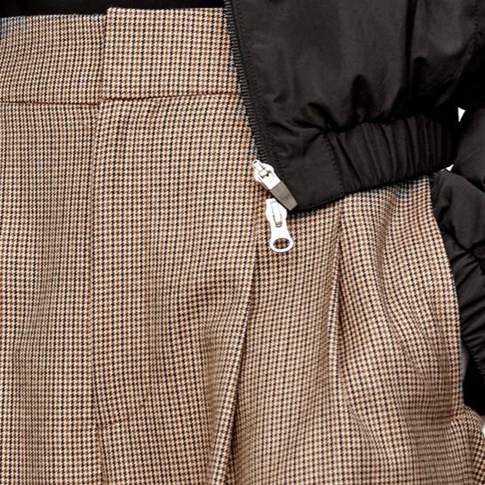 チェックパンツ 古典的なゆとりワイドパンツ