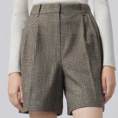 チェックパンツ クラシック格子柄ショートパンツ