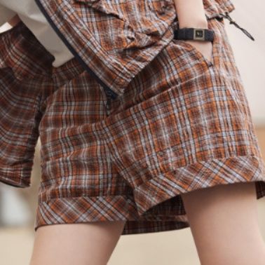 チェックパンツ 伝統格子柄セットアップショーツ