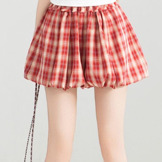 チェックパンツ バルーンシルエット バブリーパンツ