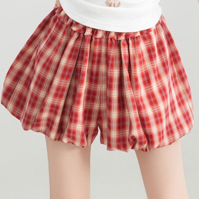 チェックパンツ バルーンシルエット バブリーパンツ